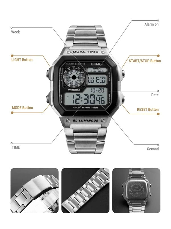 RELOJ ELEGANTE PLATEADO ACERO