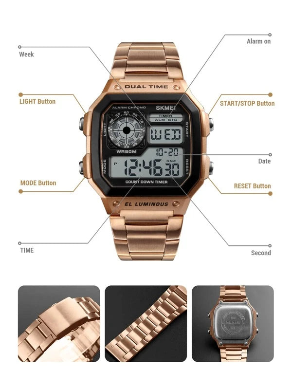 RELOJ ELEGANTE BRONCE ACERO