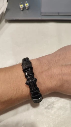 PULSERA CRUZ DOBLE TEJIDO