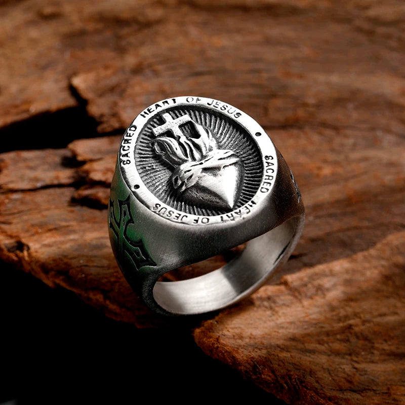 ANILLO CORAZON DE JESUS MACIZO