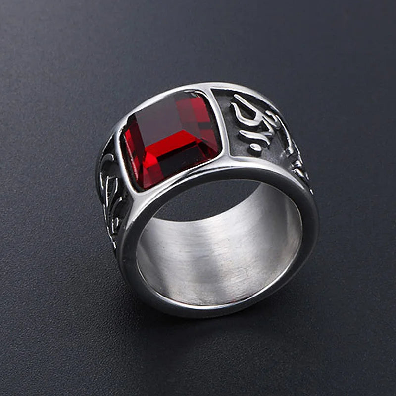 ANILLO MANTRA PIEDRA ROJA
