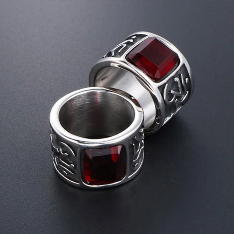 ANILLO MANTRA PIEDRA ROJA