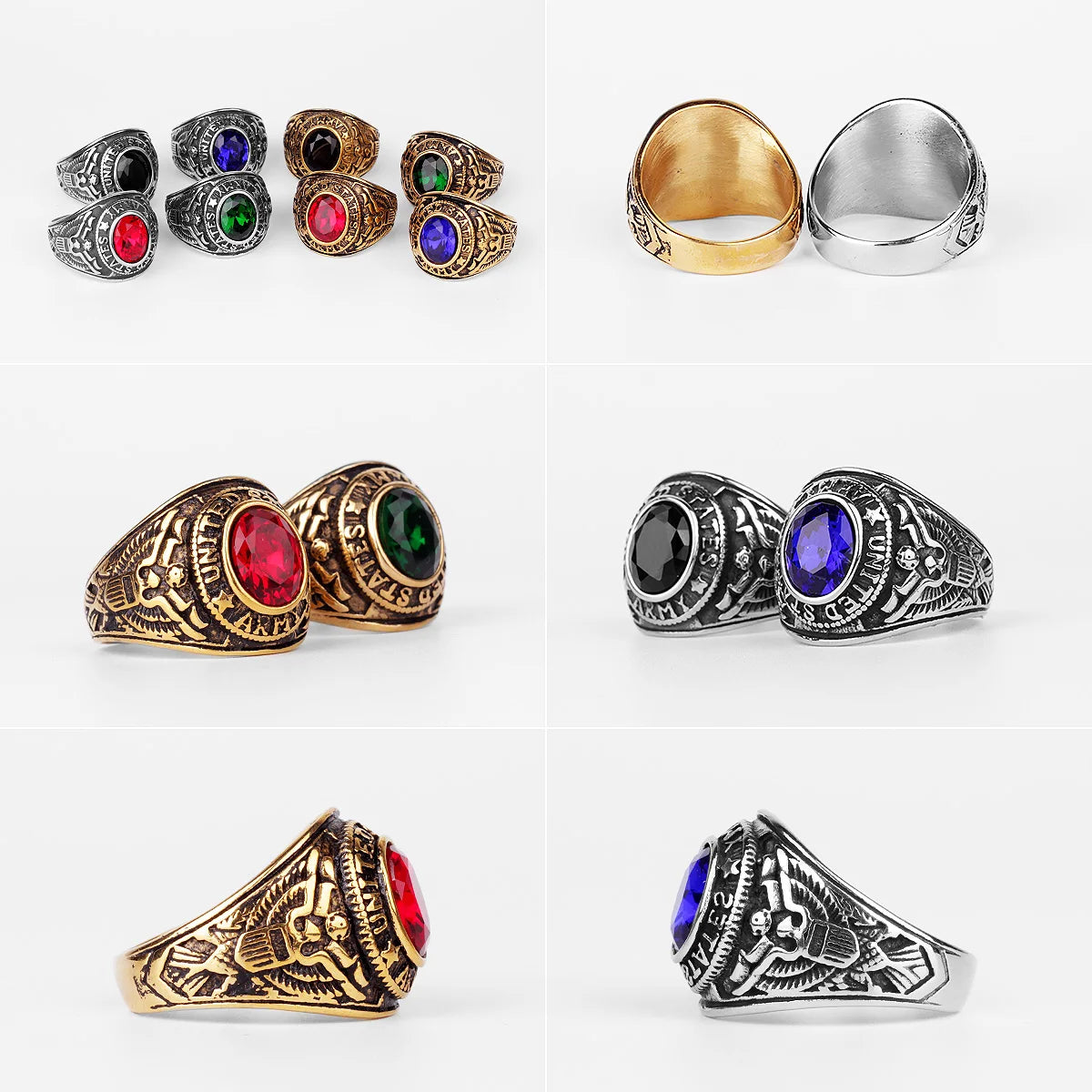 ANILLO ARMADA EEUU CON PIEDRA