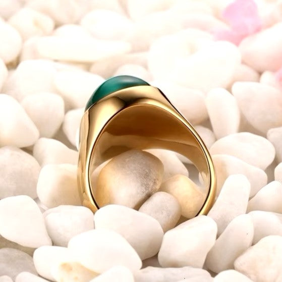 ANILLO PIEDRA VERDE OSCURA