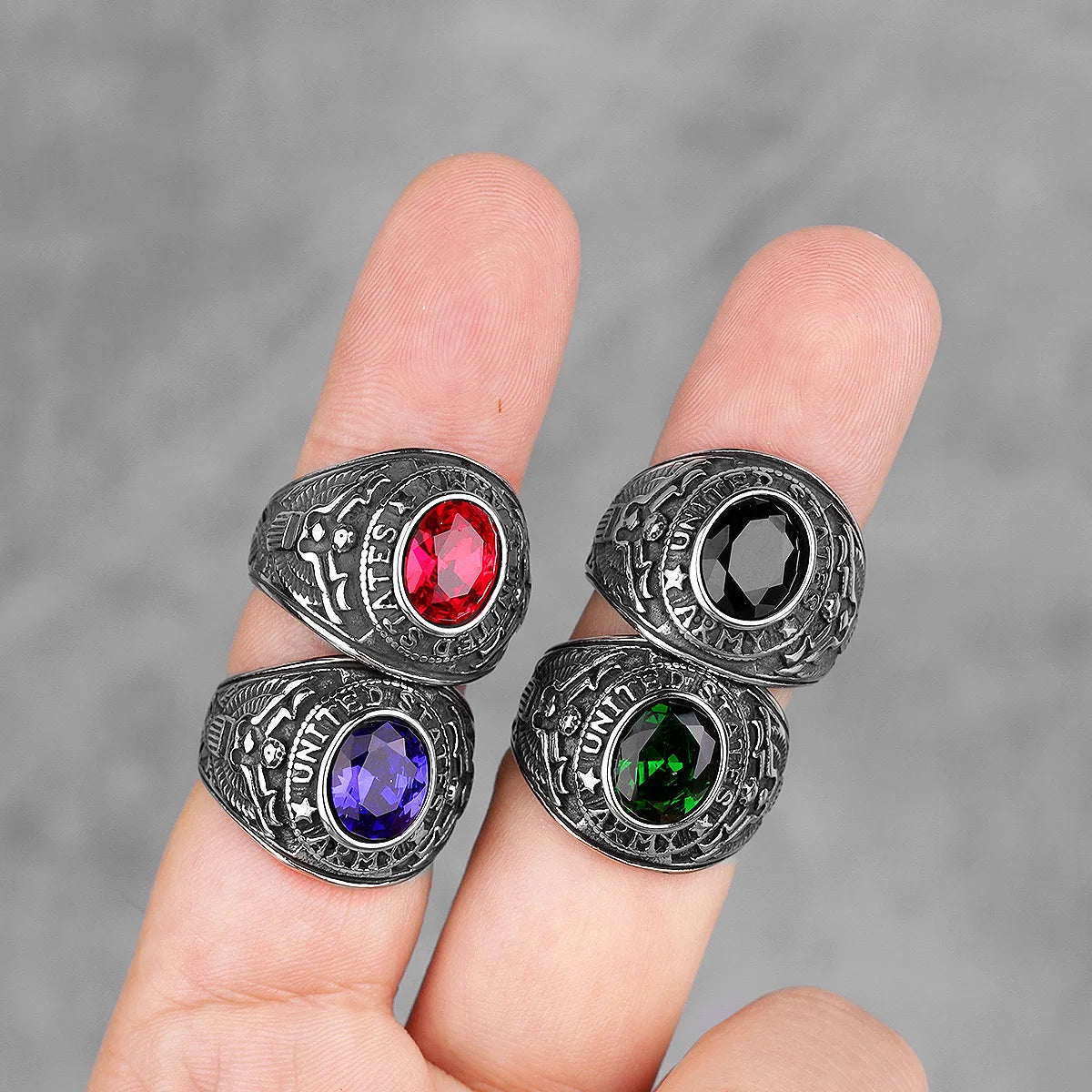 ANILLO ARMADA EEUU CON PIEDRA