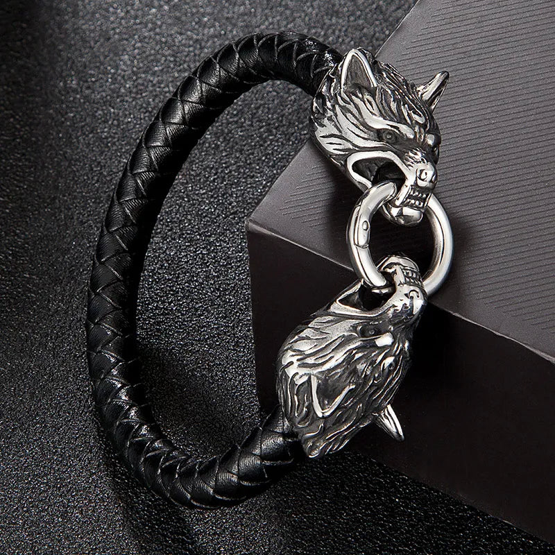 PULSERA DOBLE DRAGON VIKINGO