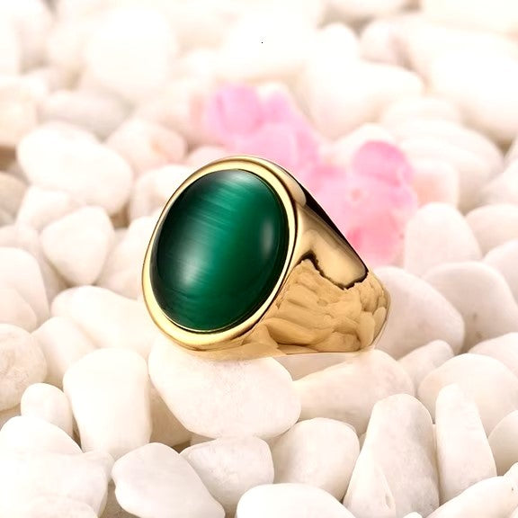 ANILLO PIEDRA VERDE OSCURA