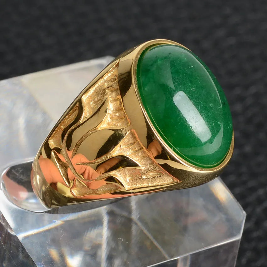 ANILLO CON PIEDRA Y FLOR DE LOTO
