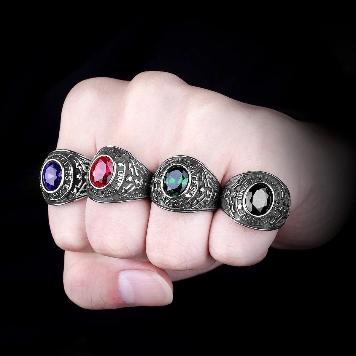 ANILLO ARMADA EEUU CON PIEDRA