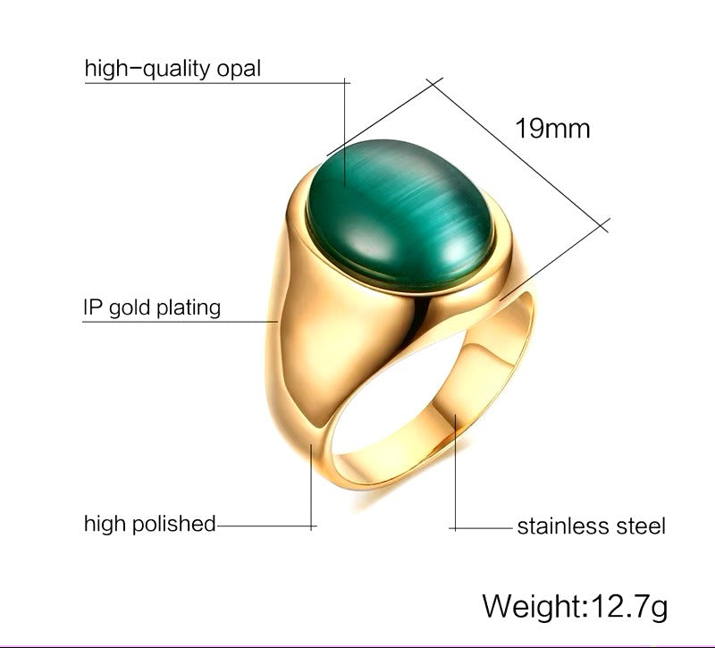 ANILLO PIEDRA VERDE OSCURA
