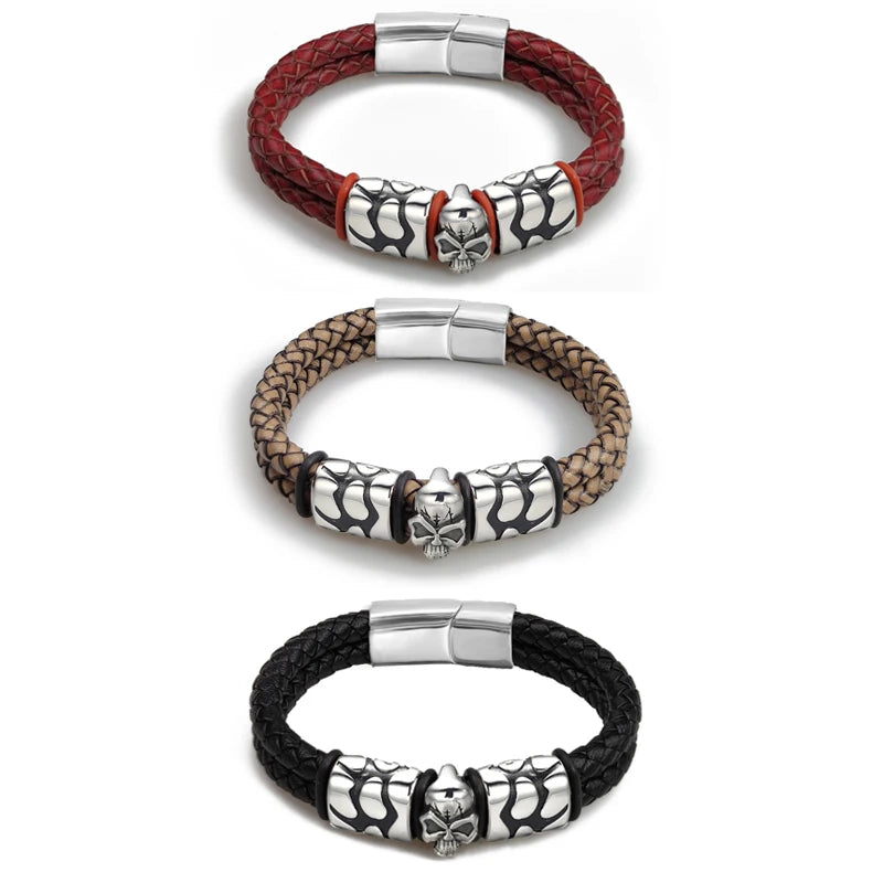 PULSERA CUERO CALAVERA
