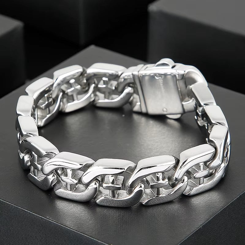 PULSERA MACIZA CON CRUZ