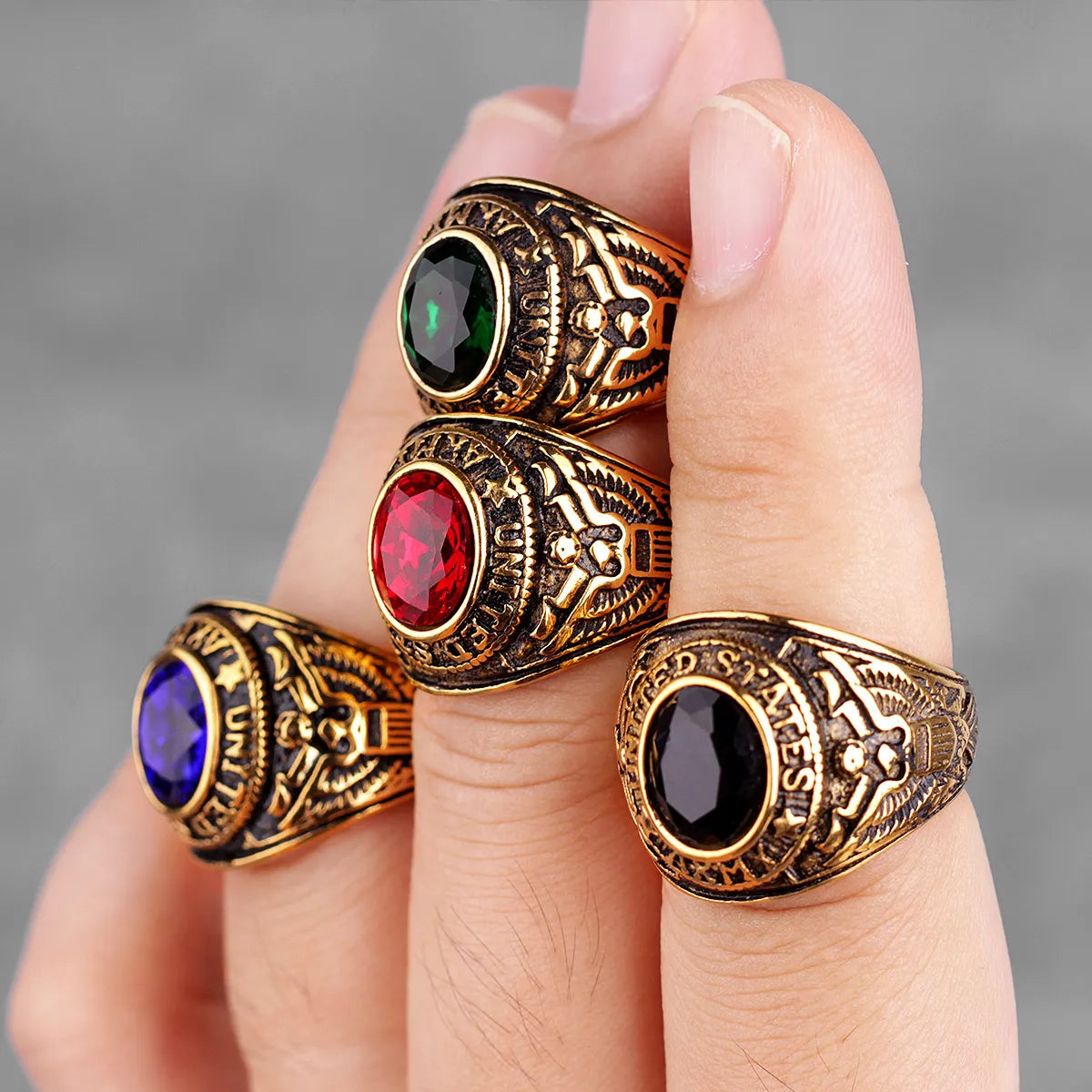 ANILLO ARMADA EEUU CON PIEDRA