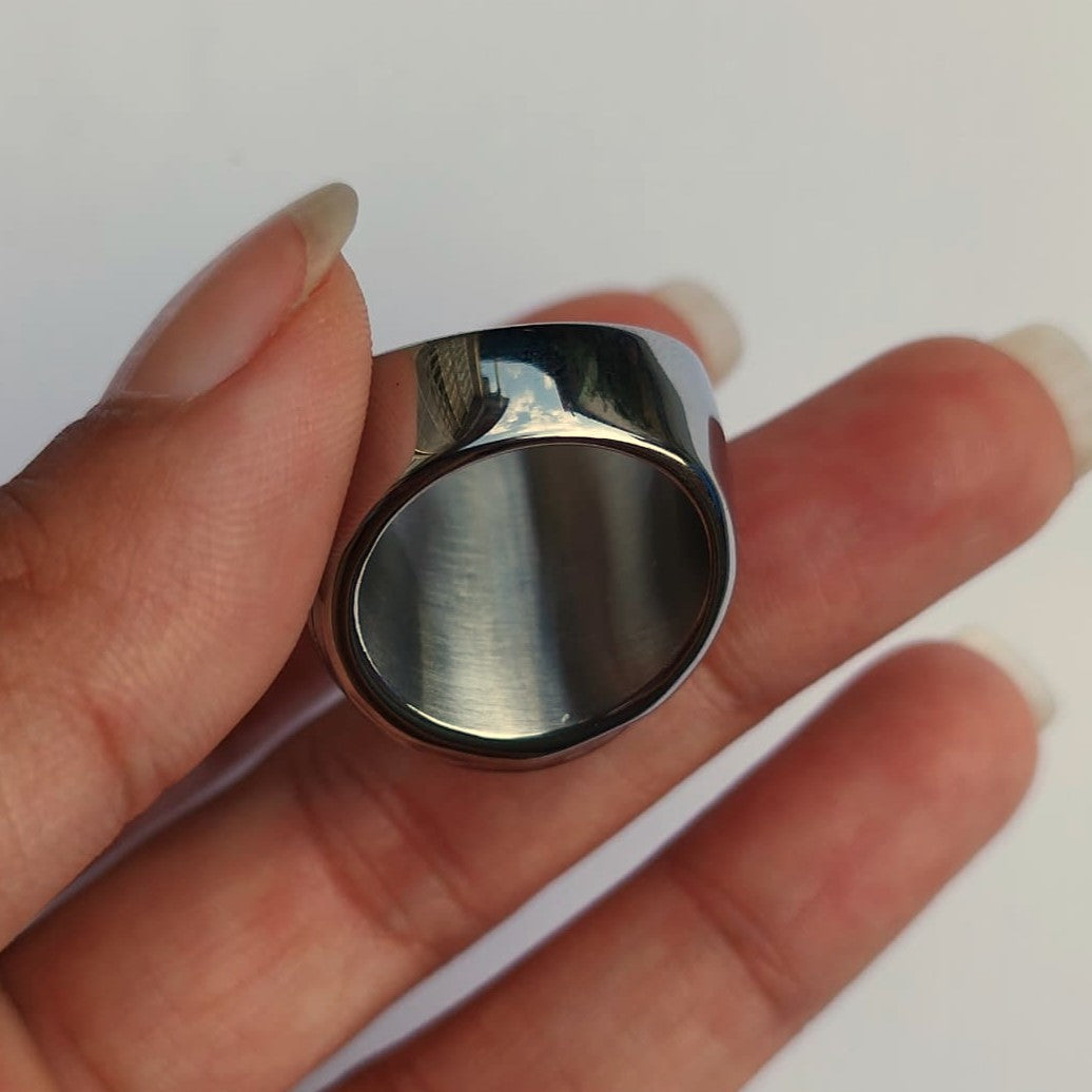 ANILLO SAN BENITO ABAD PLATEADO