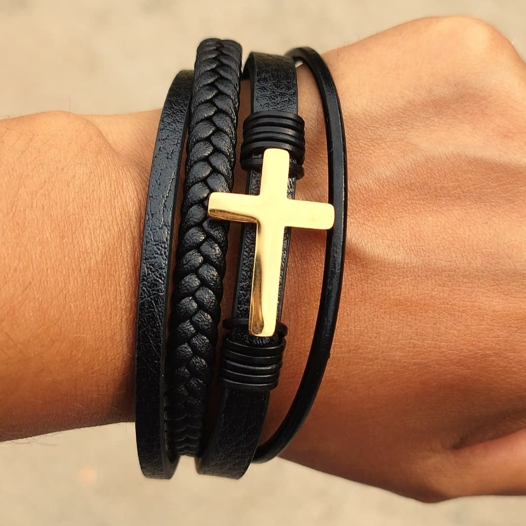 PULSERA CRUZ DORADA