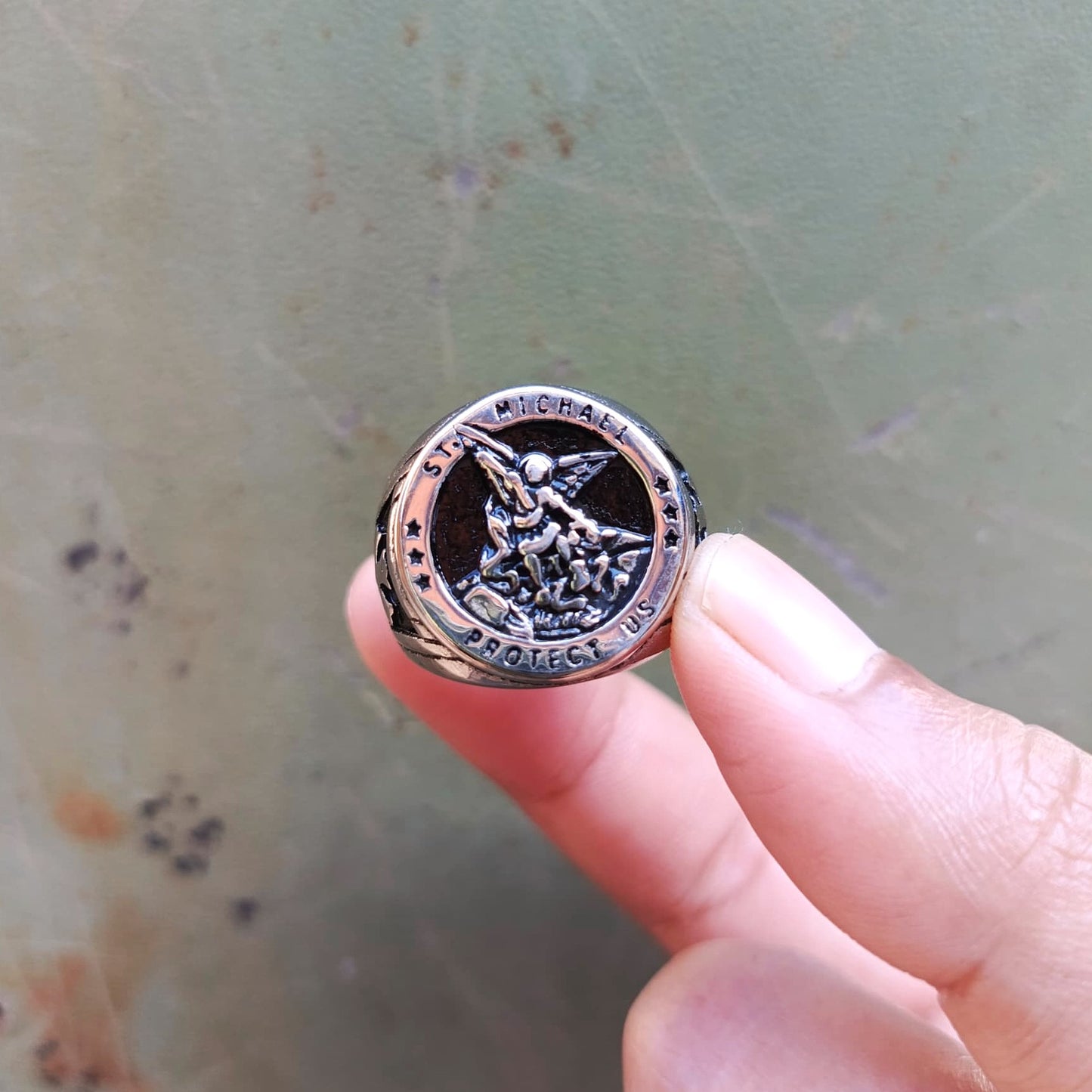 ANILLO SAN MIGUEL ARCANGEL PLATEADO