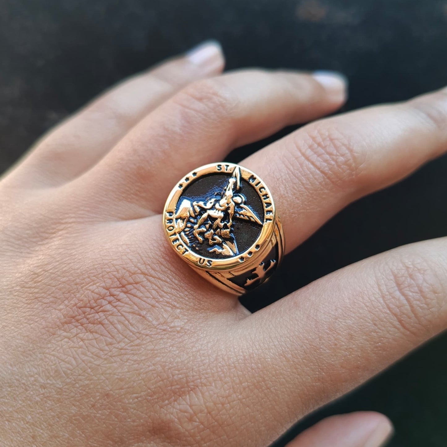 ANILLO SAN MIGUEL ARCANGEL DORADO