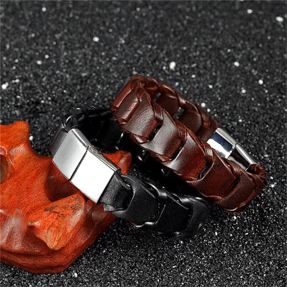 PULSERA CUERO TRENZADO