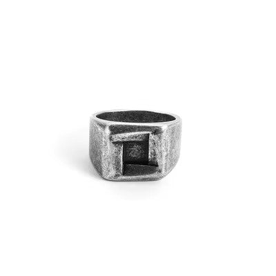 ANILLO CUADRADO ENVEJECIDO