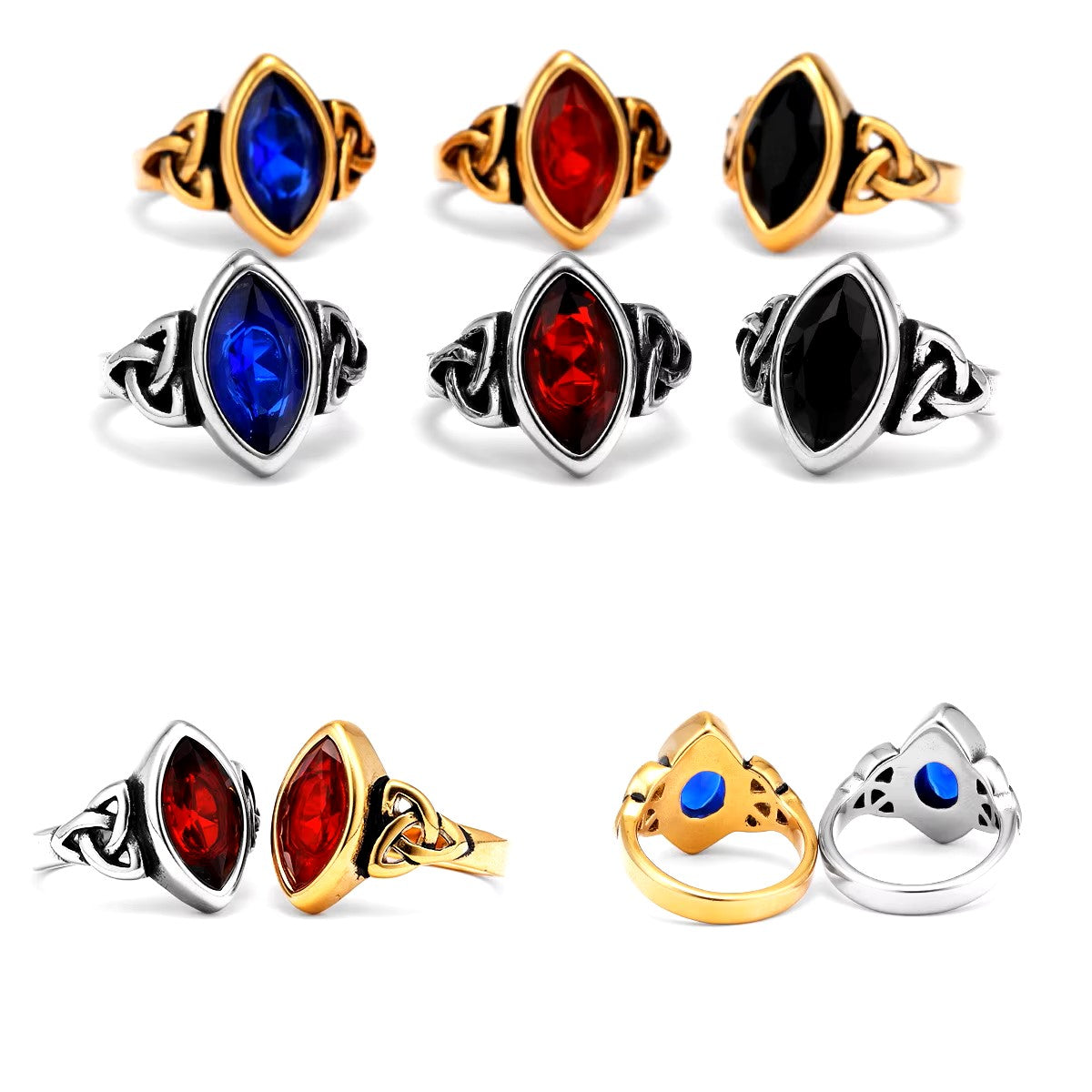 ANILLO NUDO VIKINGO PIEDRA