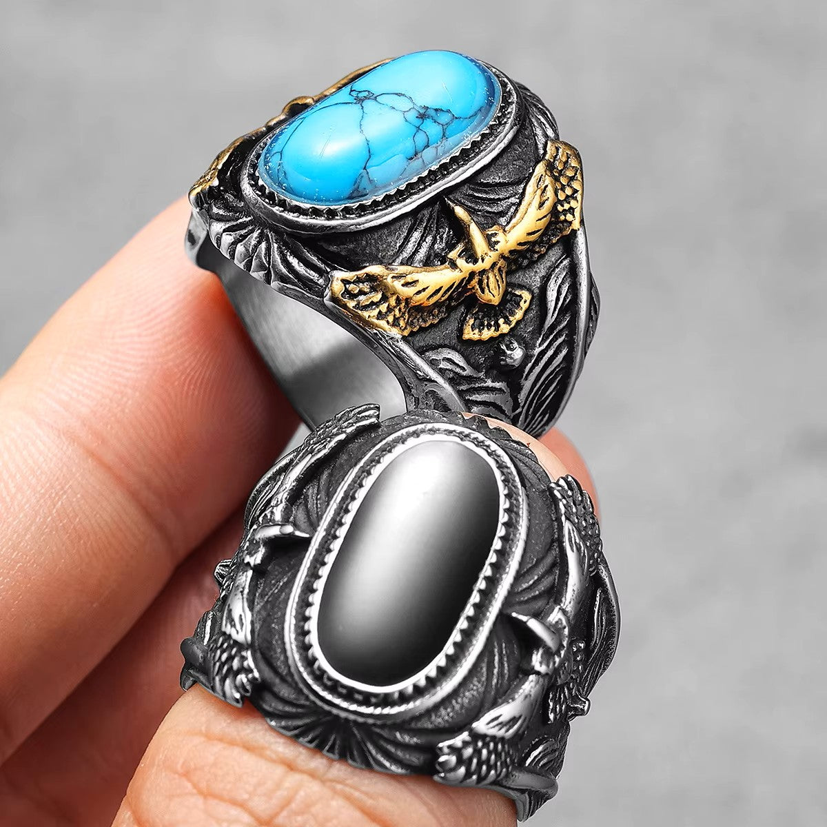 ANILLO CON PIEDRA Y AVE