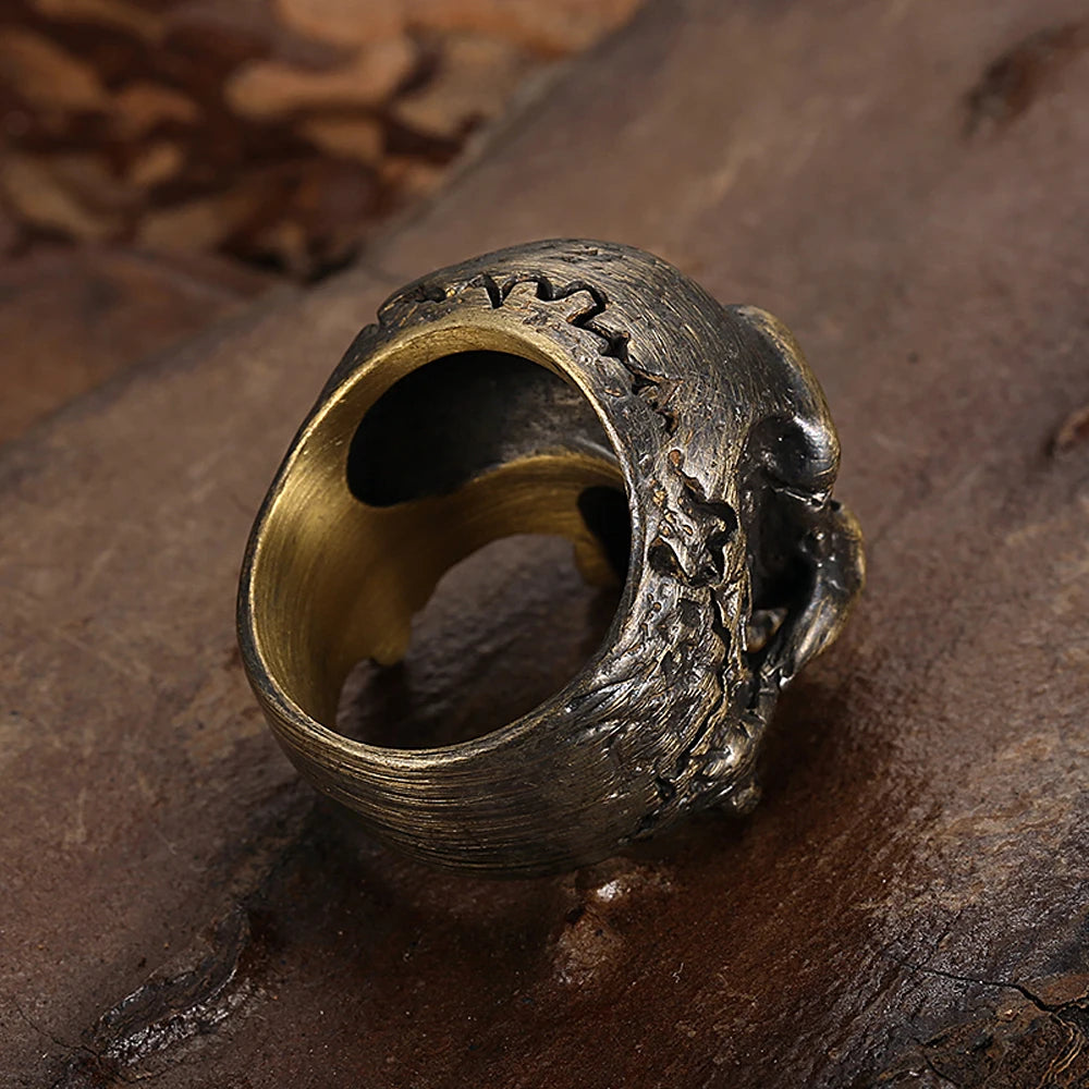 ANILLO CALAVERA DORADO