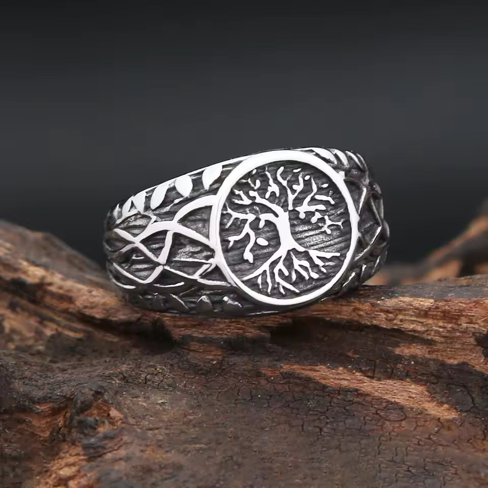 ANILLO ARBOL DE LA VIDA PLATEADO