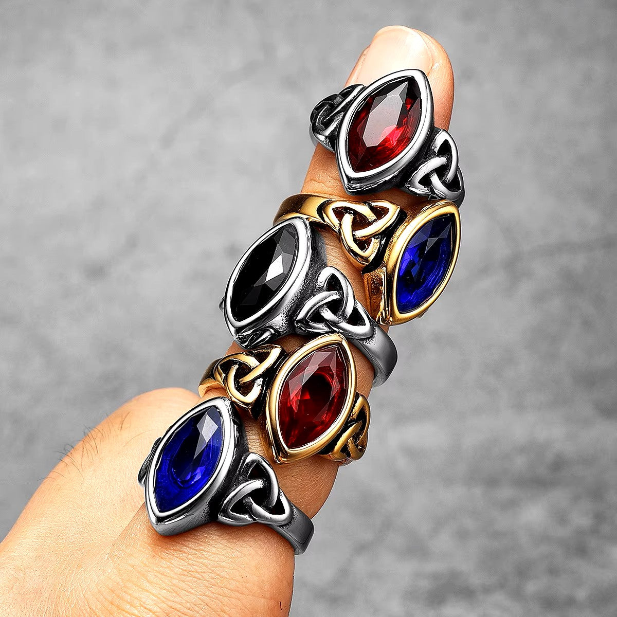 ANILLO NUDO VIKINGO PIEDRA