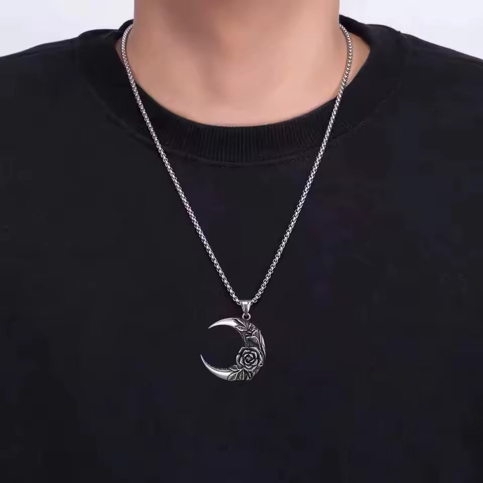 COLLAR LUNA CON ROSA