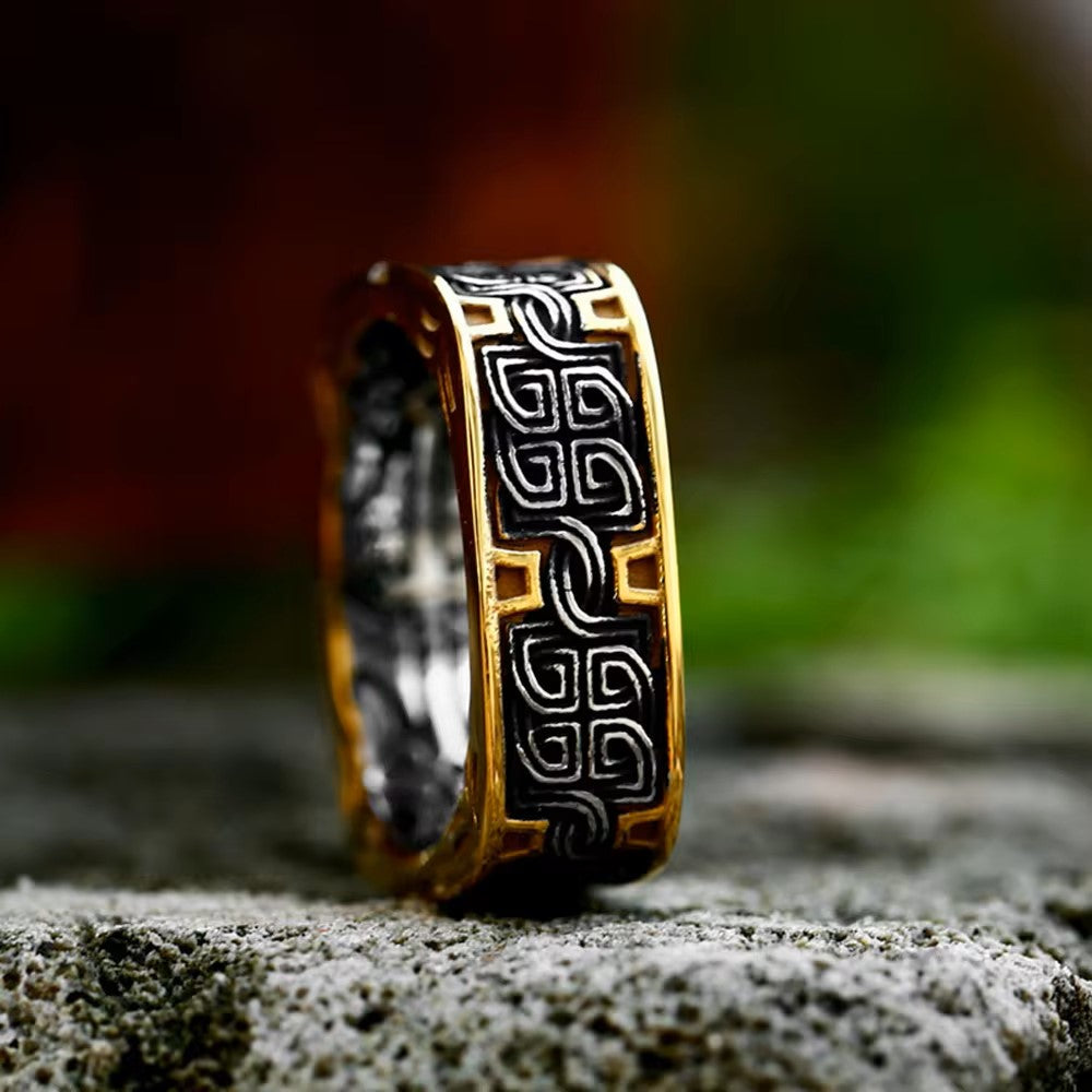 ANILLO LISO CUADRADO VIKINGO