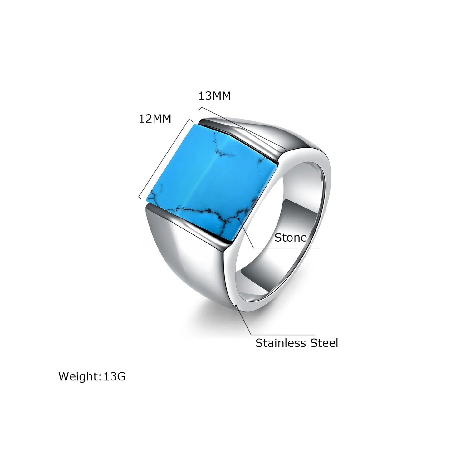 ANILLOS PIEDRA AZUL TIPO MARMOL