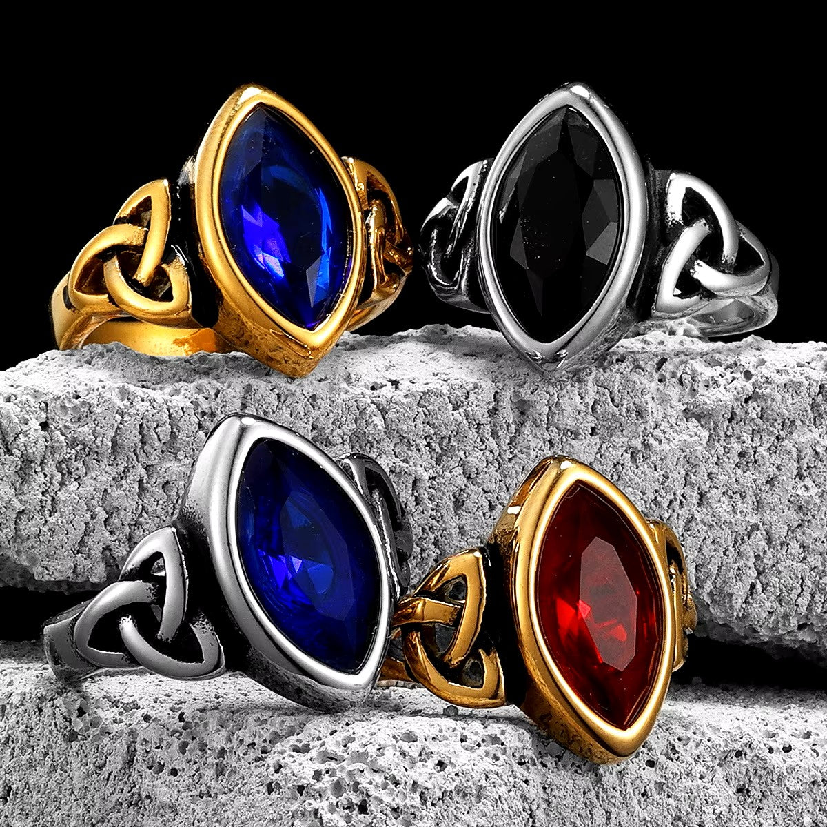 ANILLO NUDO VIKINGO PIEDRA