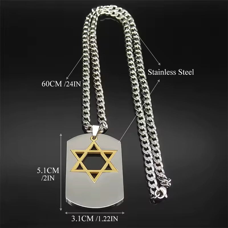 COLLAR PLACA ESTRELLA DE DAVID