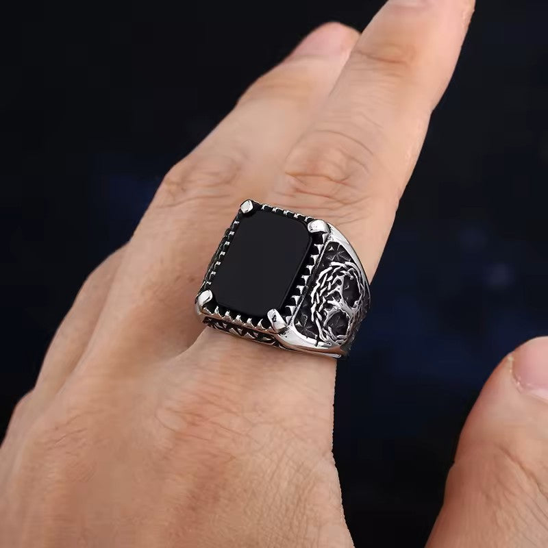 ANILLO ARBOL DE LA VIDA CON PIEDRA