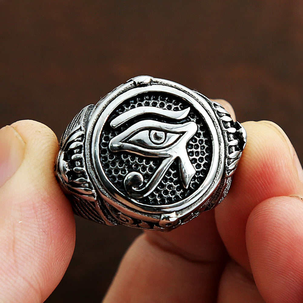ANILLO OJO DE HORUS PLATEADO