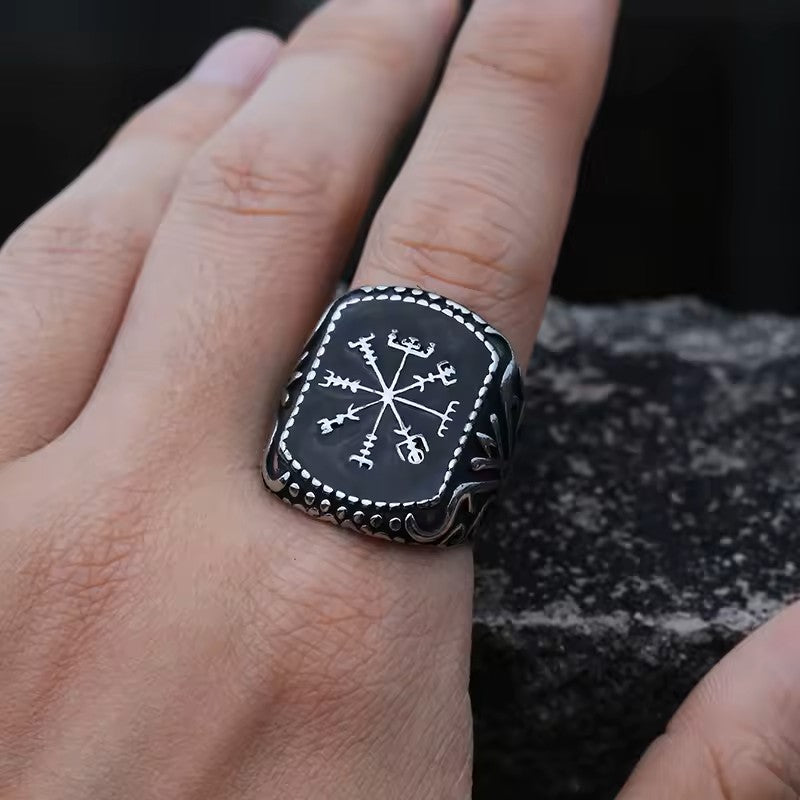 ANILLO BRUJULA VIKINGA RESTANGULAR