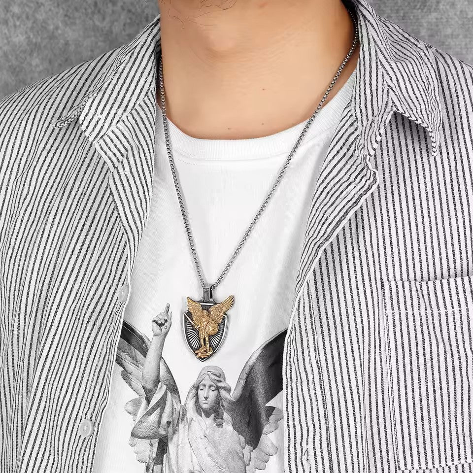 COLLAR ESCUDO CON SAN MIGUEL