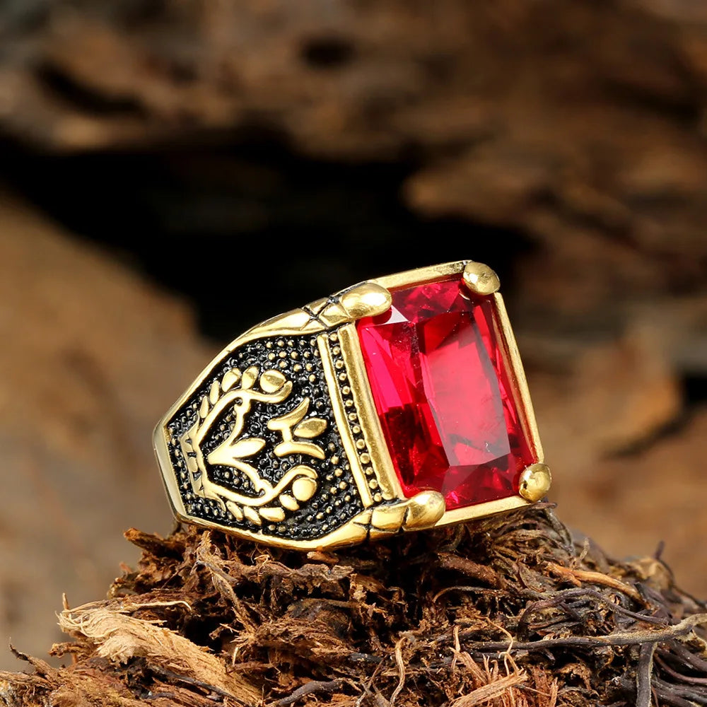 ANILLO PIEDRA CON ESCUDO