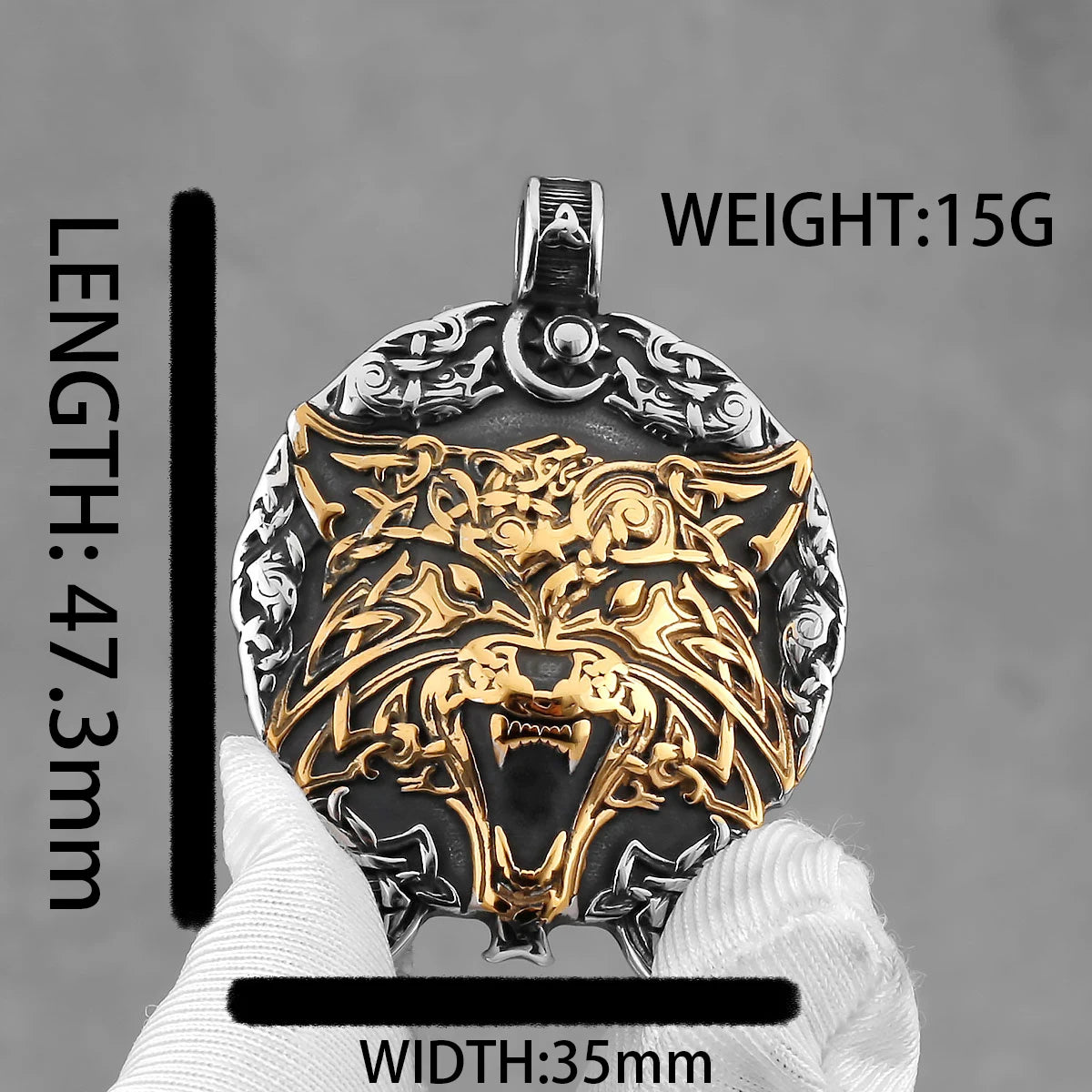 COLLAR LOBO DORADO