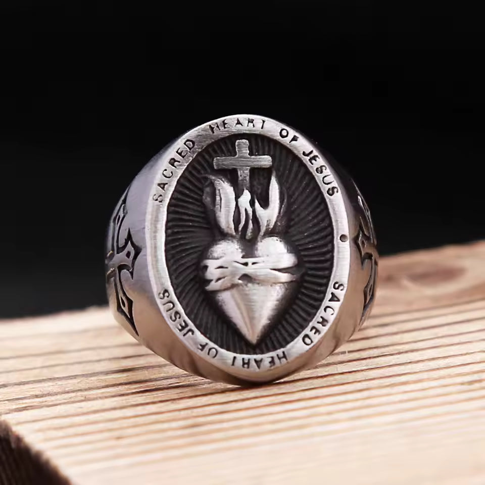 ANILLO CORAZON DE JESUS MACIZO