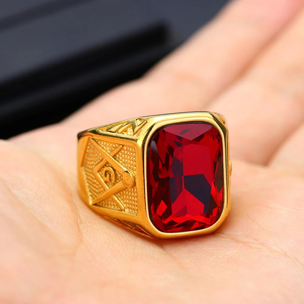 ANILLO PIEDRA MASONICO