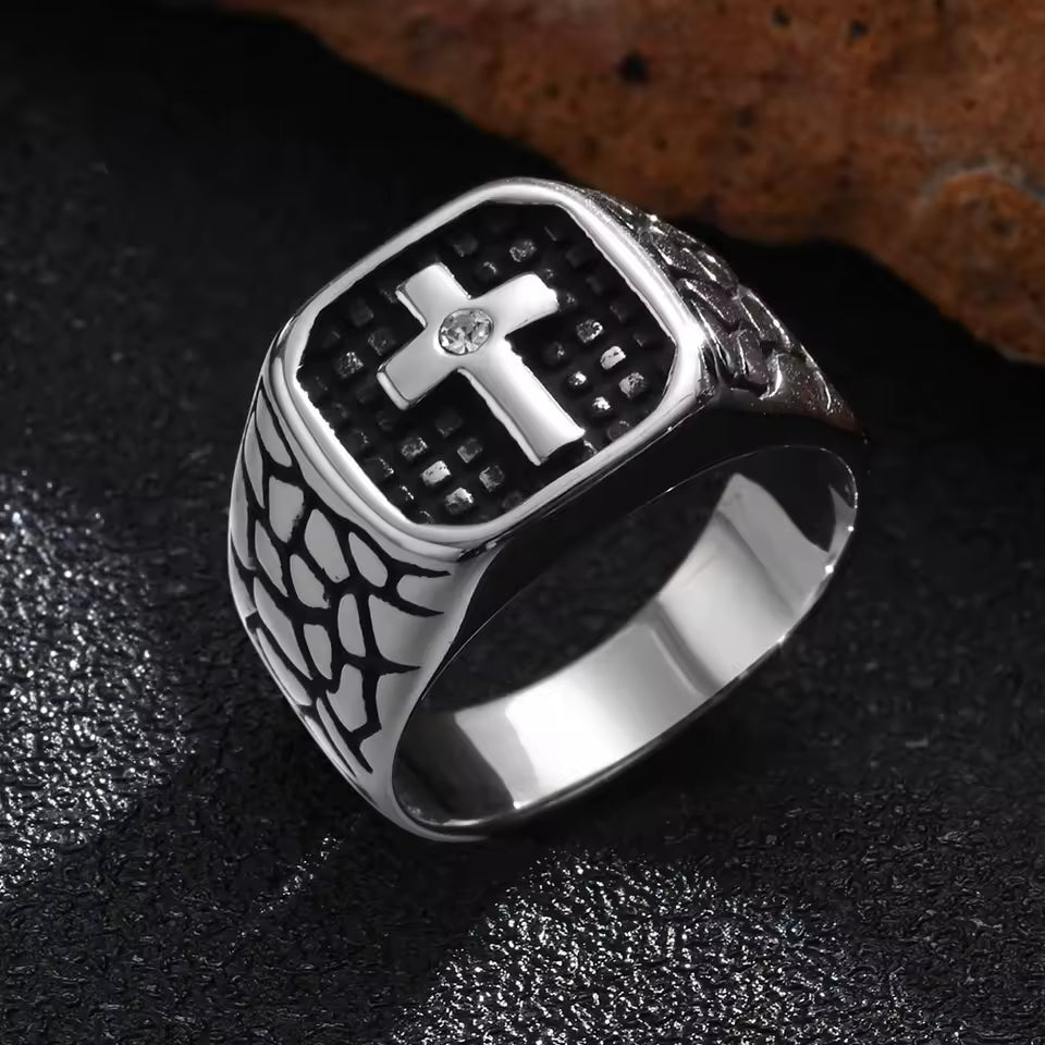 ANILLO CRUZ CON CIRCON