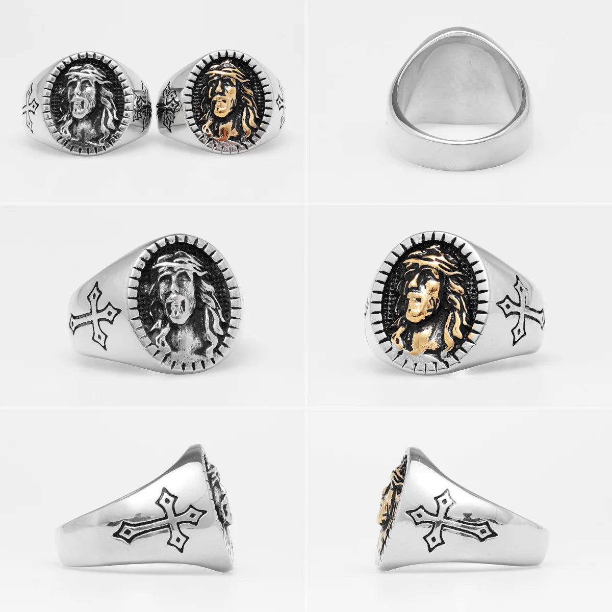 ANILLO CRISTO CON CRUZ RELIGIOSA