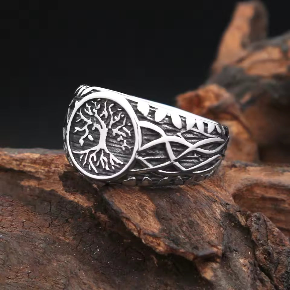 ANILLO ARBOL DE LA VIDA PLATEADO