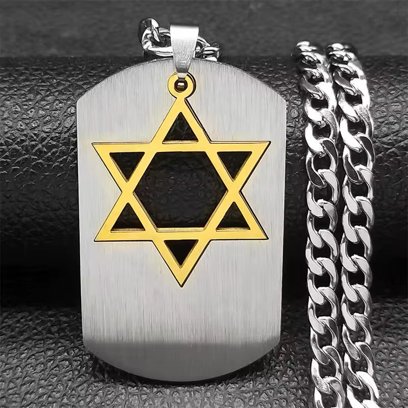 COLLAR PLACA ESTRELLA DE DAVID