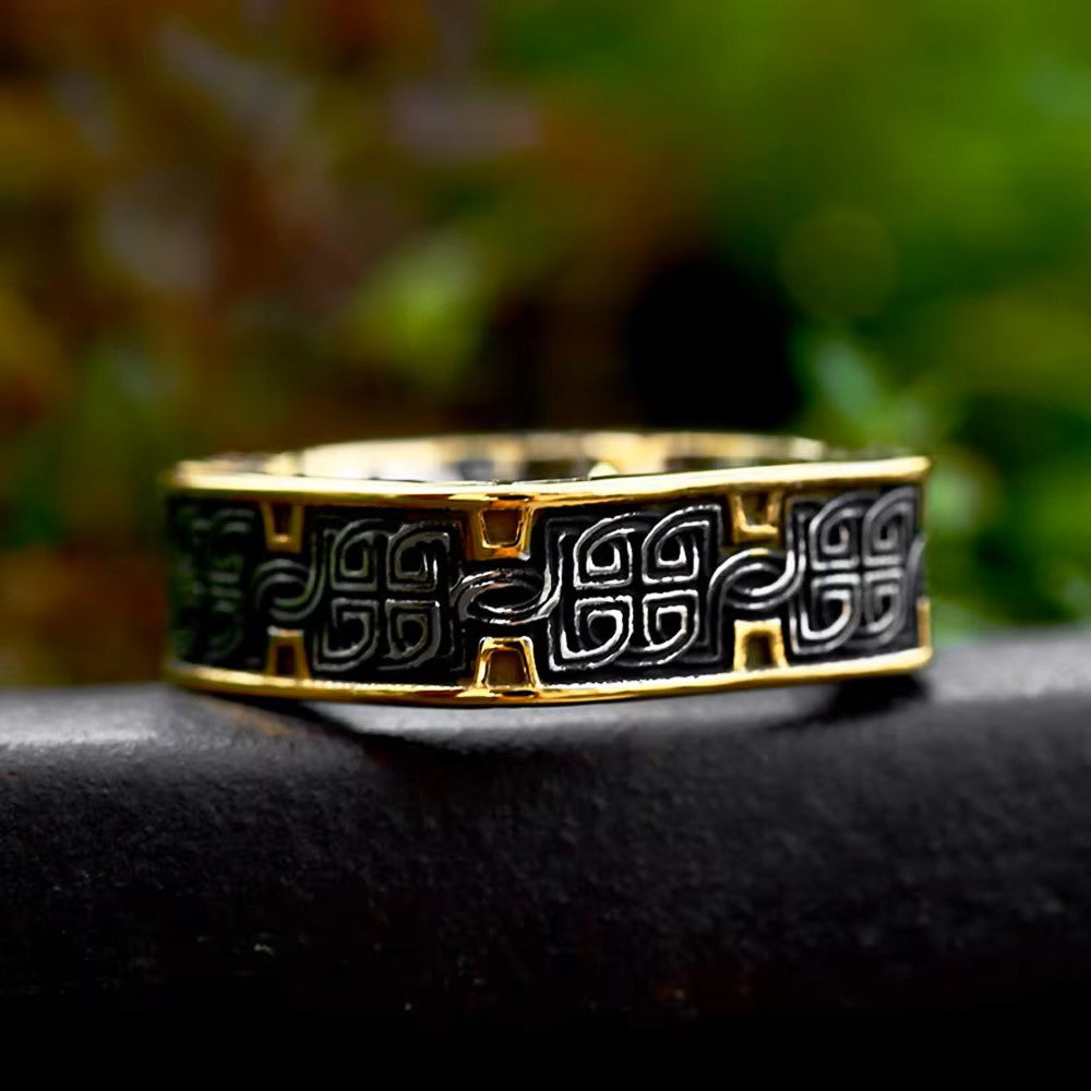 ANILLO LISO CUADRADO VIKINGO