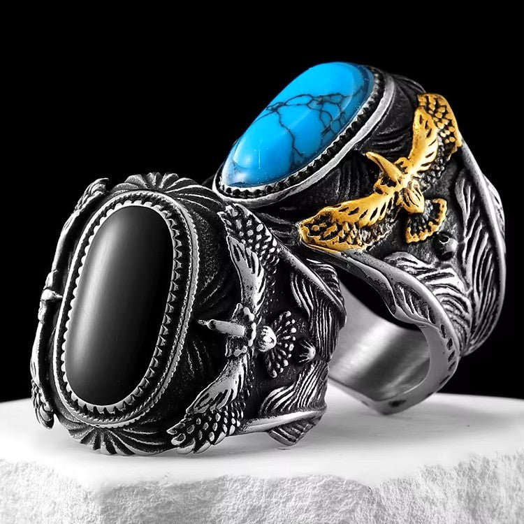 ANILLO CON PIEDRA Y AVE