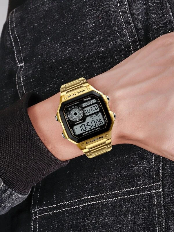 RELOJ ELEGANTE DORADO ACERO