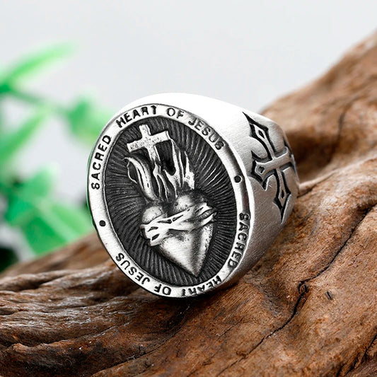 ANILLO CORAZON DE JESUS MACIZO