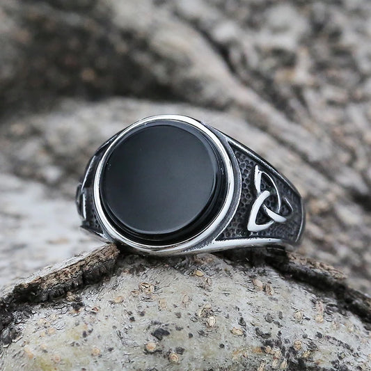 ANILLO NUDO CELTA CON PIEDRA